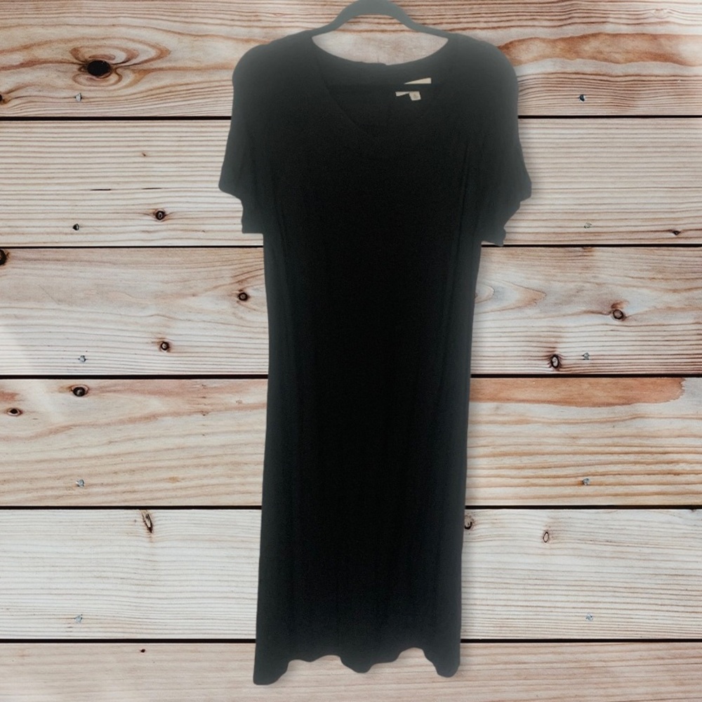 Black short sleeve midi sweater dress size XL